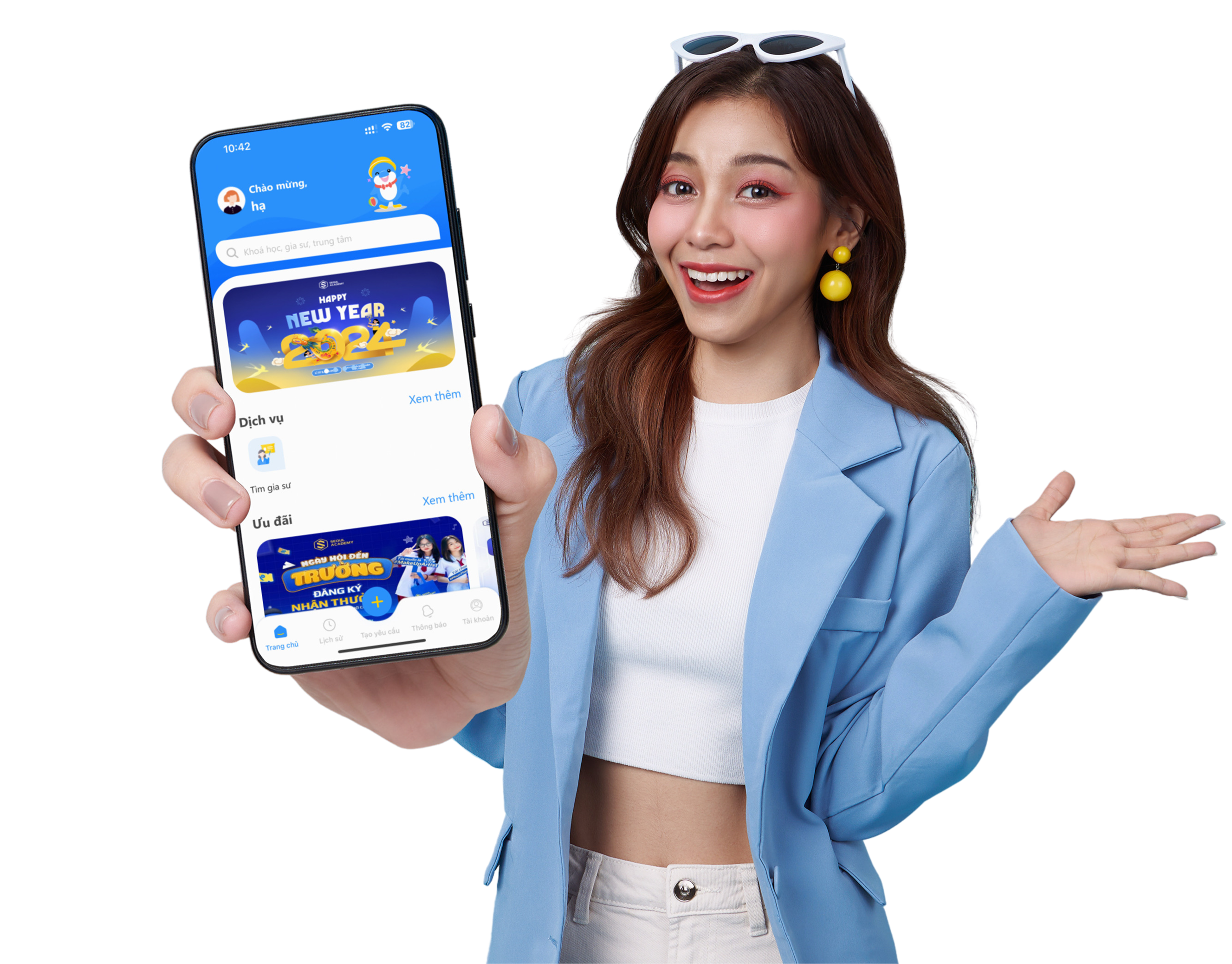 Người dùng sử dụng ứng dụng Dolphin trên điện thoại